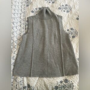 Gray Sleeveless Turtleneck Sweater